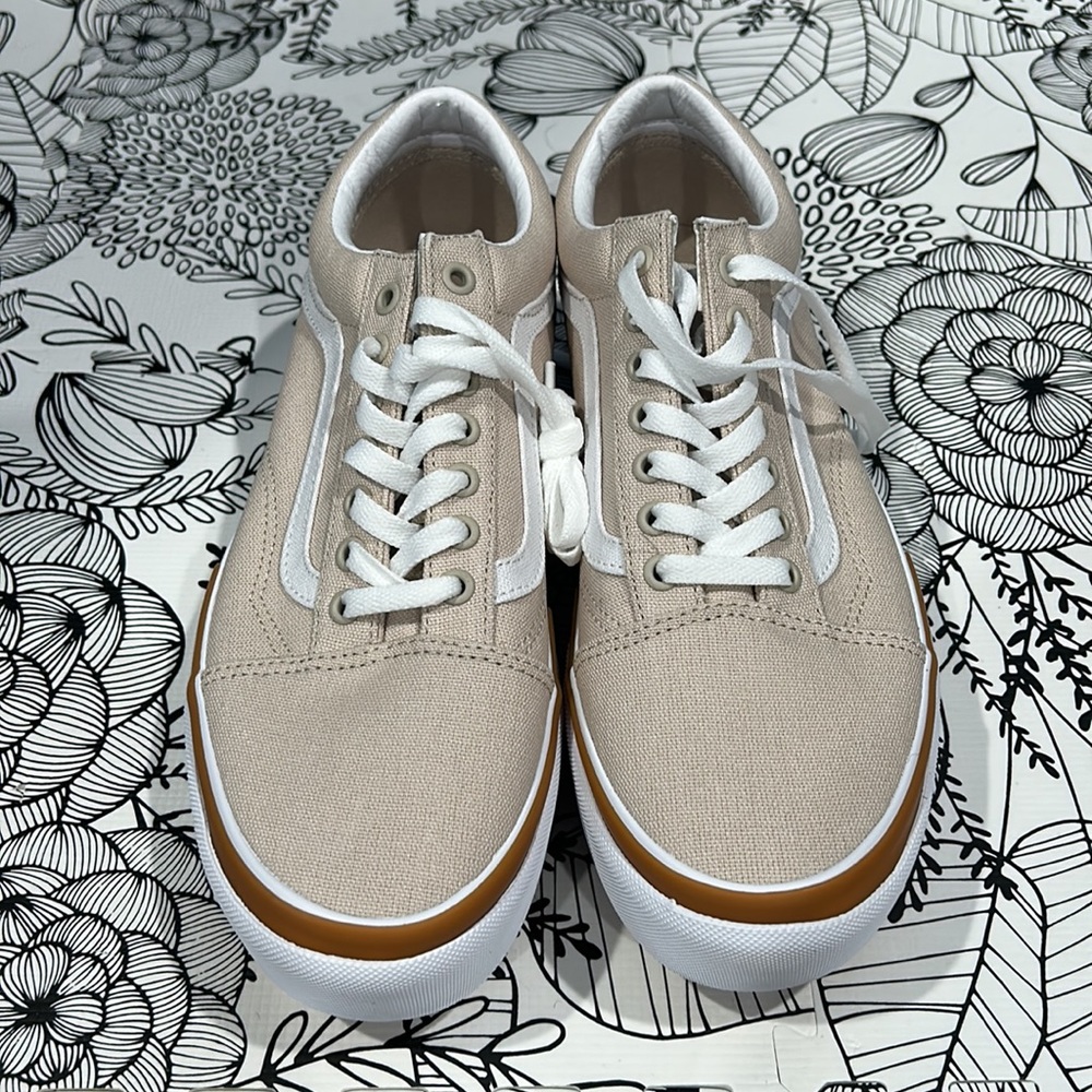 Vans Beige and White Women's Sneakers